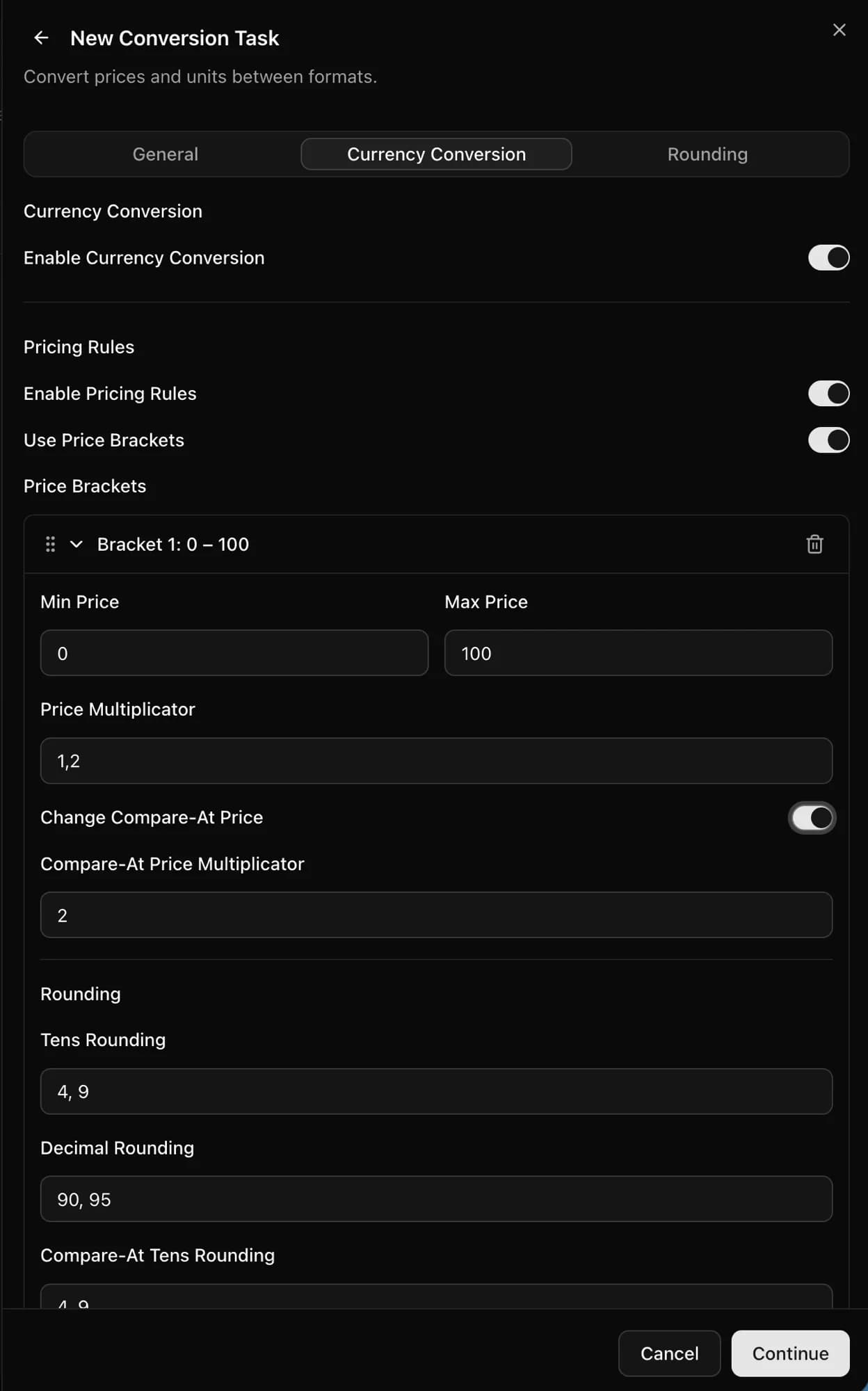 CopyHero pricing and conversion settings
