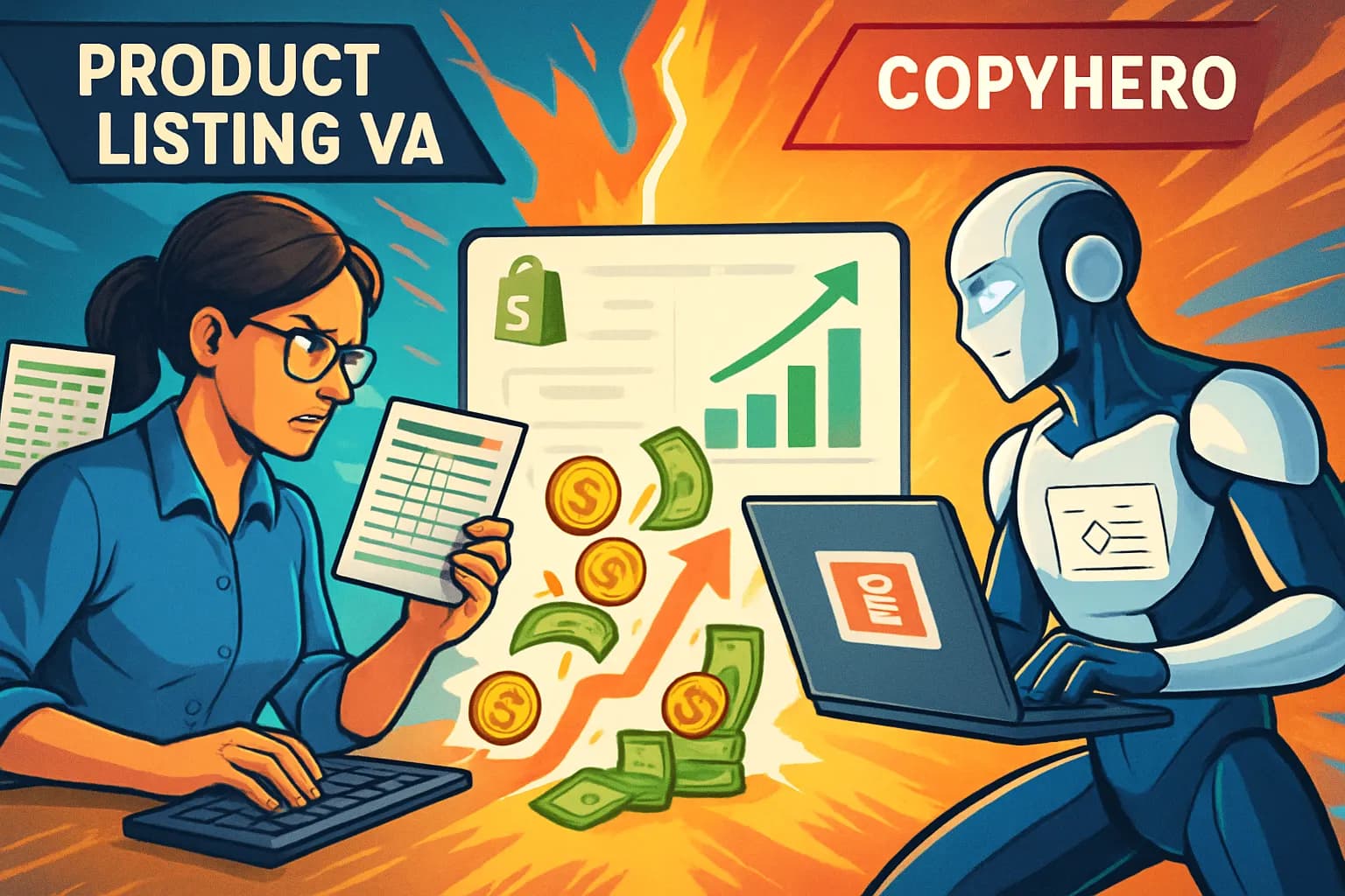 Product Listing VA vs. CopyHero: Cut Shopify Dropshipping Costs & Scale Fast